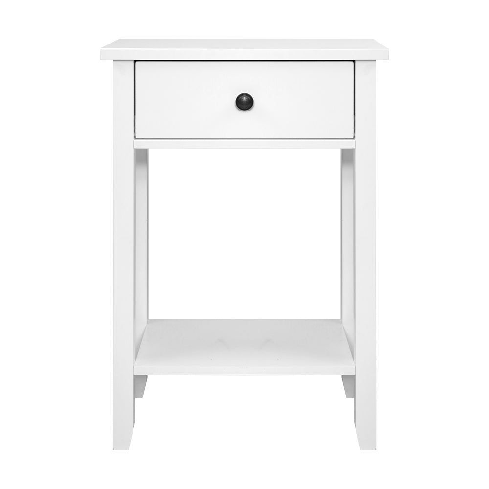 Bedside Tables Drawer Side Table Nightstand White Storage Cabinet White Shelf