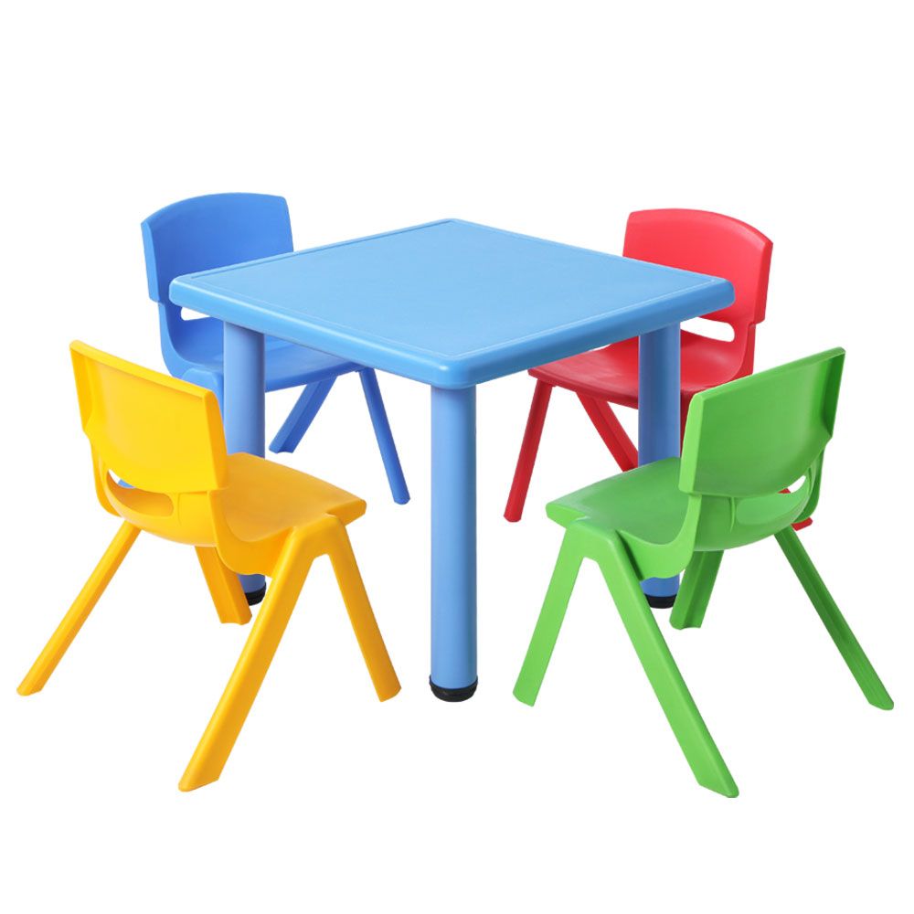 Keezi 5 Piece Kids Table and Chair Set - Blue