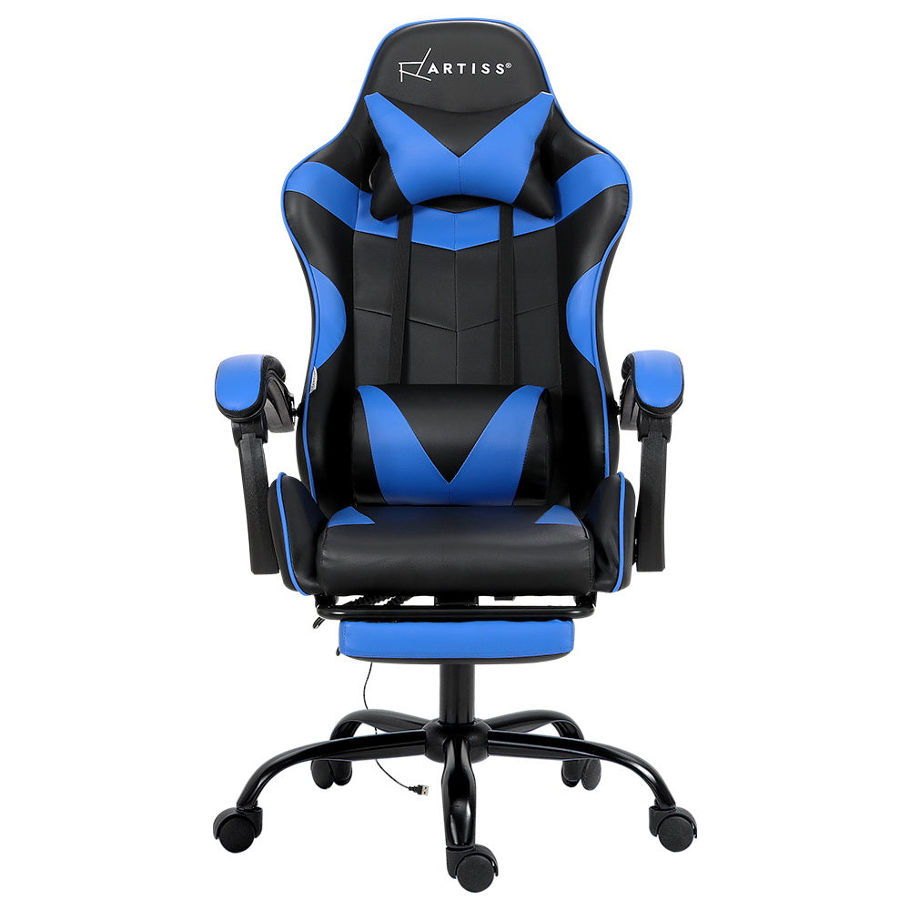 Artiss Gaming Chairs Massage Racing Recliner Leather Office Chair Footrest