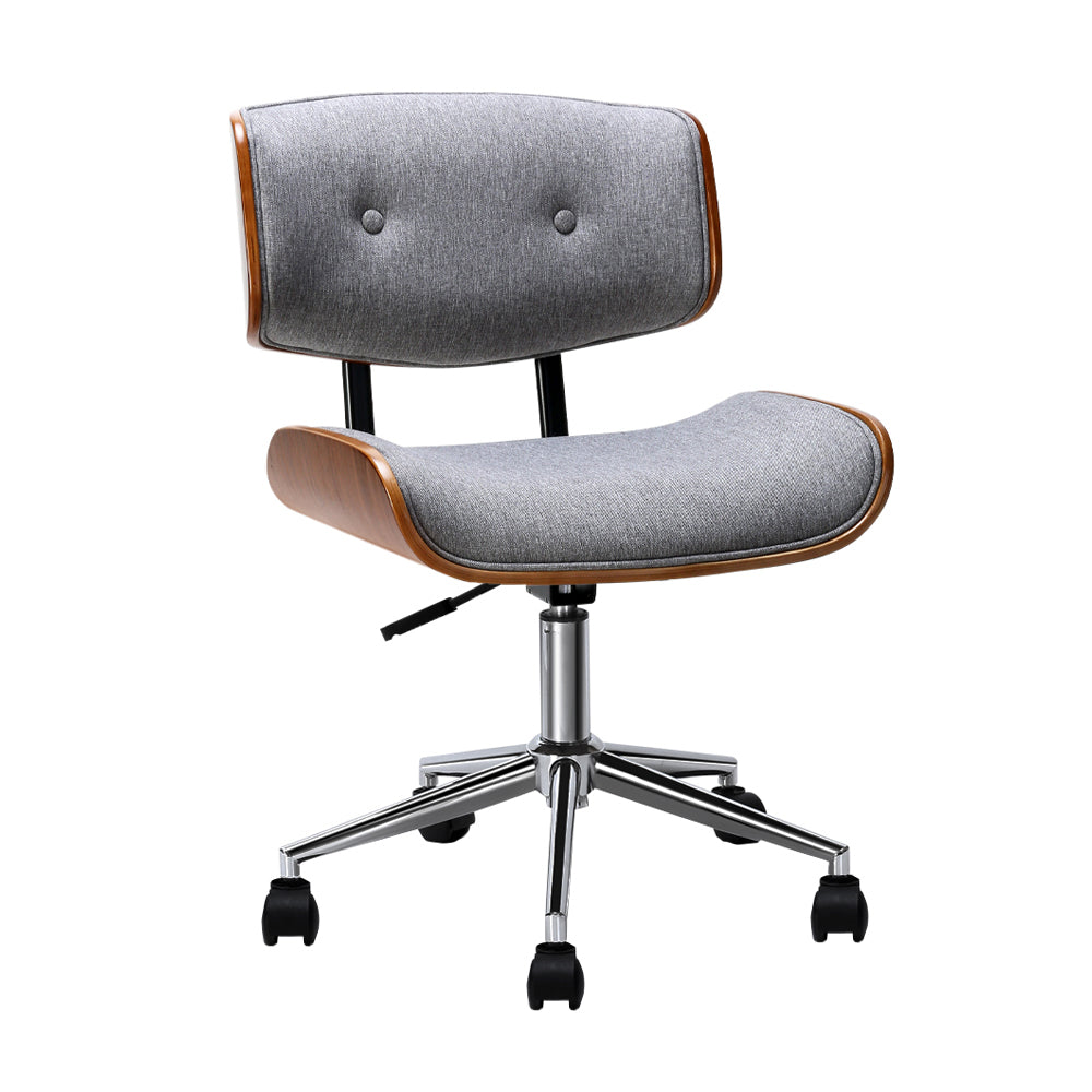 Artiss Wooden Fabric Office Chair Grey