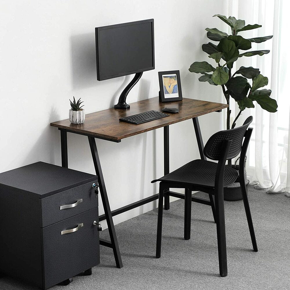 VASAGLE Computer Desk Rustic Brown and Black LWD40X