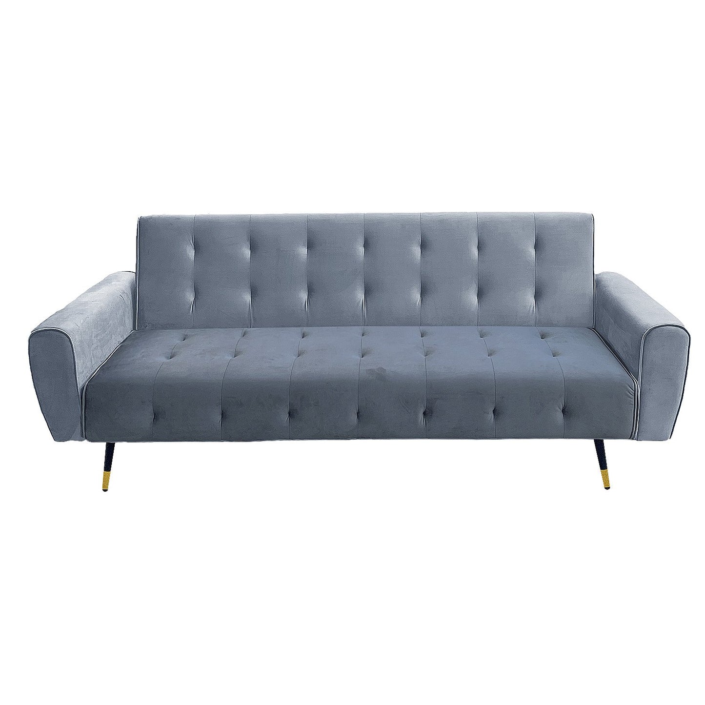 Sarantino Ava 3-seater Tufted Velvet Sofa Bed By Sarantino - Light Grey