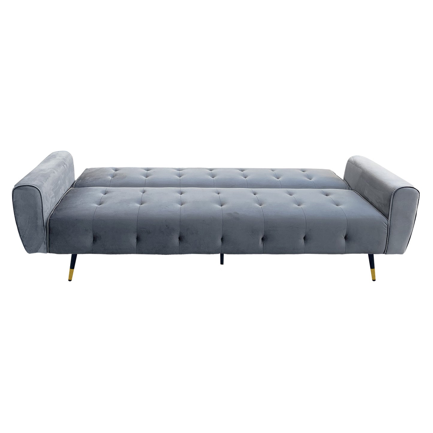 Sarantino Ava 3-seater Tufted Velvet Sofa Bed By Sarantino - Light Grey