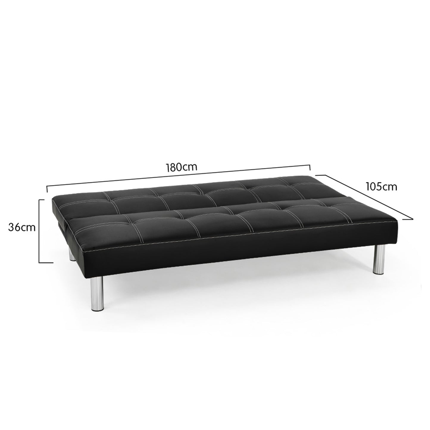 Sarantino Chelsea Sofa Bed Faux Leather Lounge Couch Futon Furniture Modular Suite