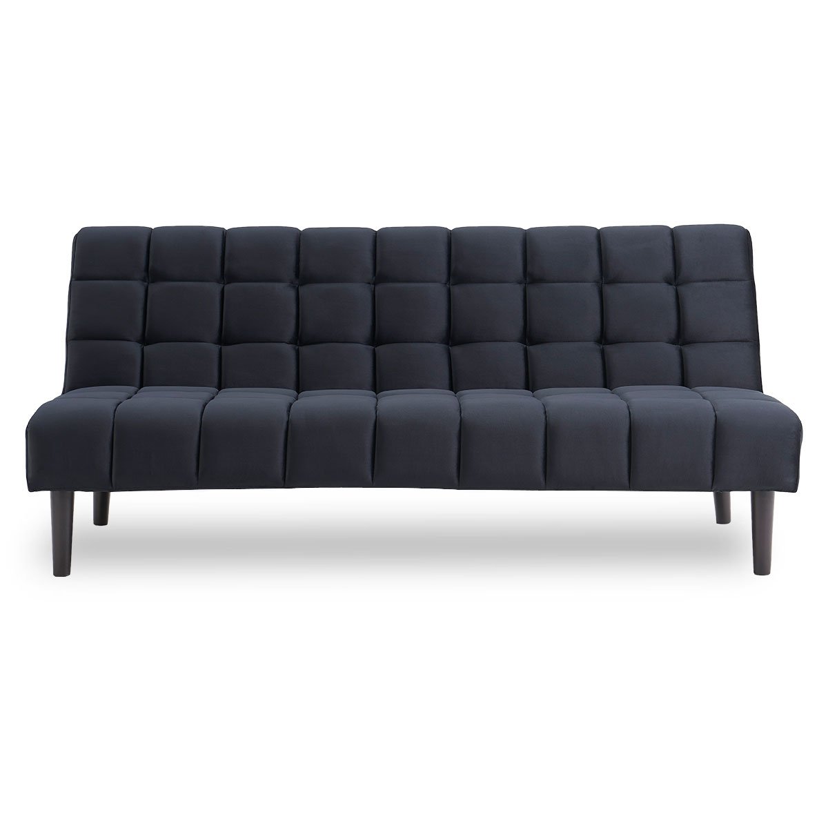 Sarantino Faux Suede Fabric Sofa Bed Furniture Lounge Seat Black