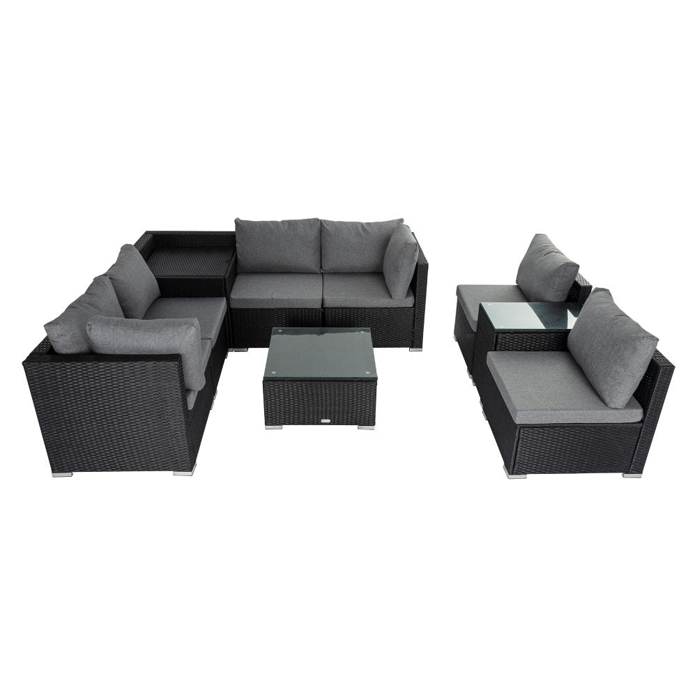 Modular Outdoor Lounge Set 9pcs Sofa, Armchairs and Coffee Table