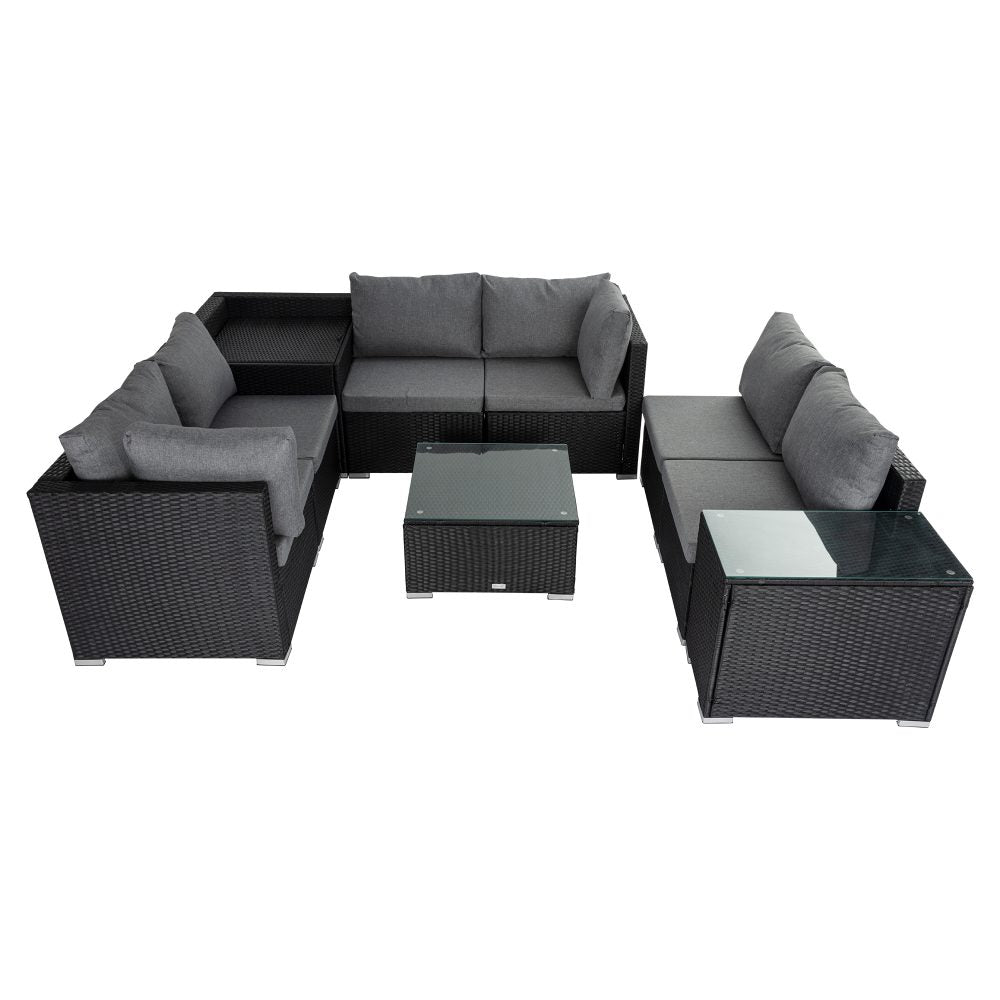 Modular Outdoor Lounge Set 9pcs Sofa, Armchairs and Coffee Table