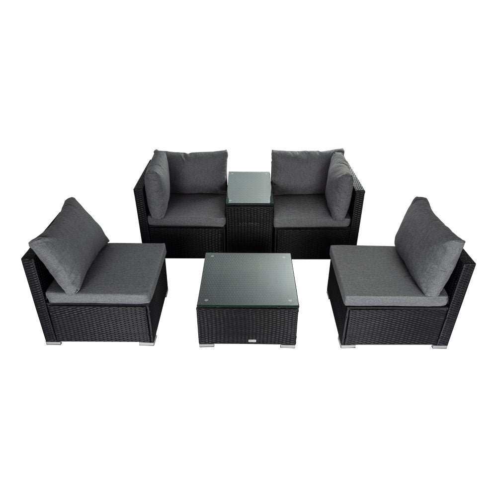 Modular Outdoor Lounge Set 9pcs Sofa, Armchairs and Coffee Table