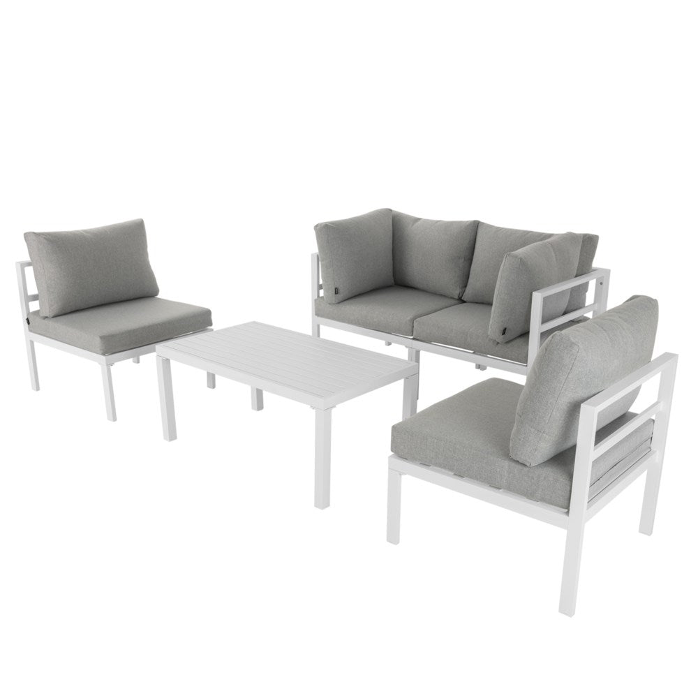 Outdoor 5 Piece White Couch Set