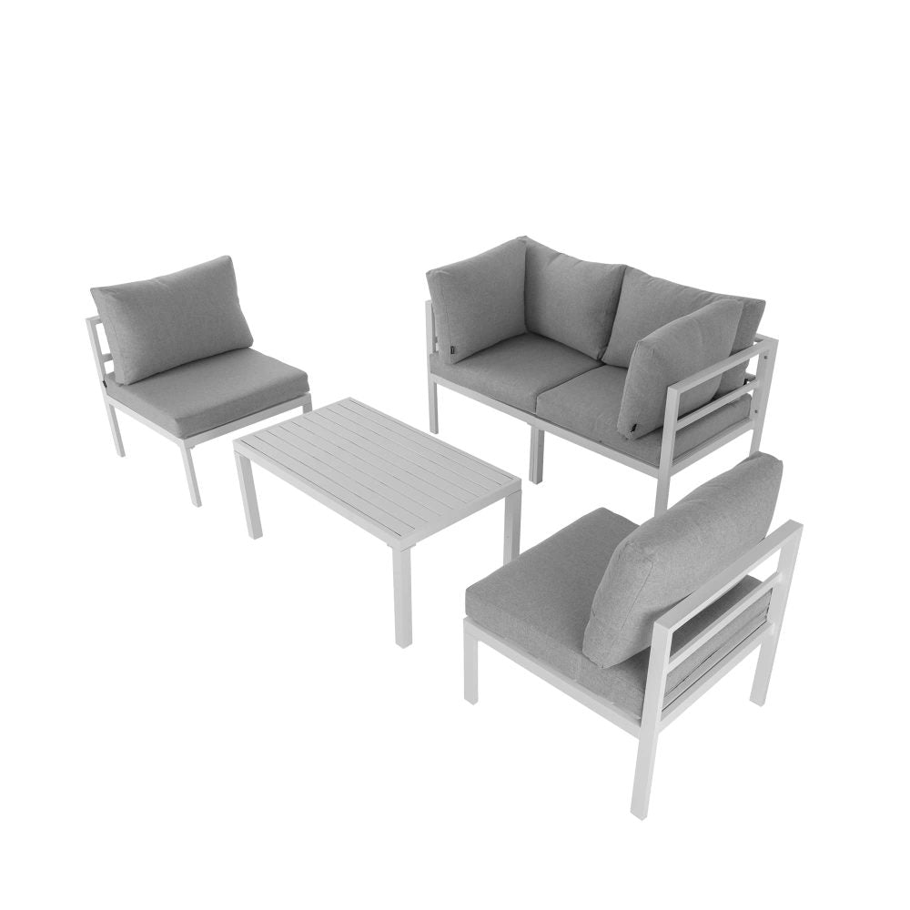 Outdoor 5 Piece White Couch Set