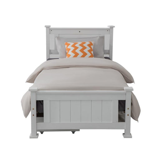 King Single Solid Pine Timber Bed Frame &#8211; White