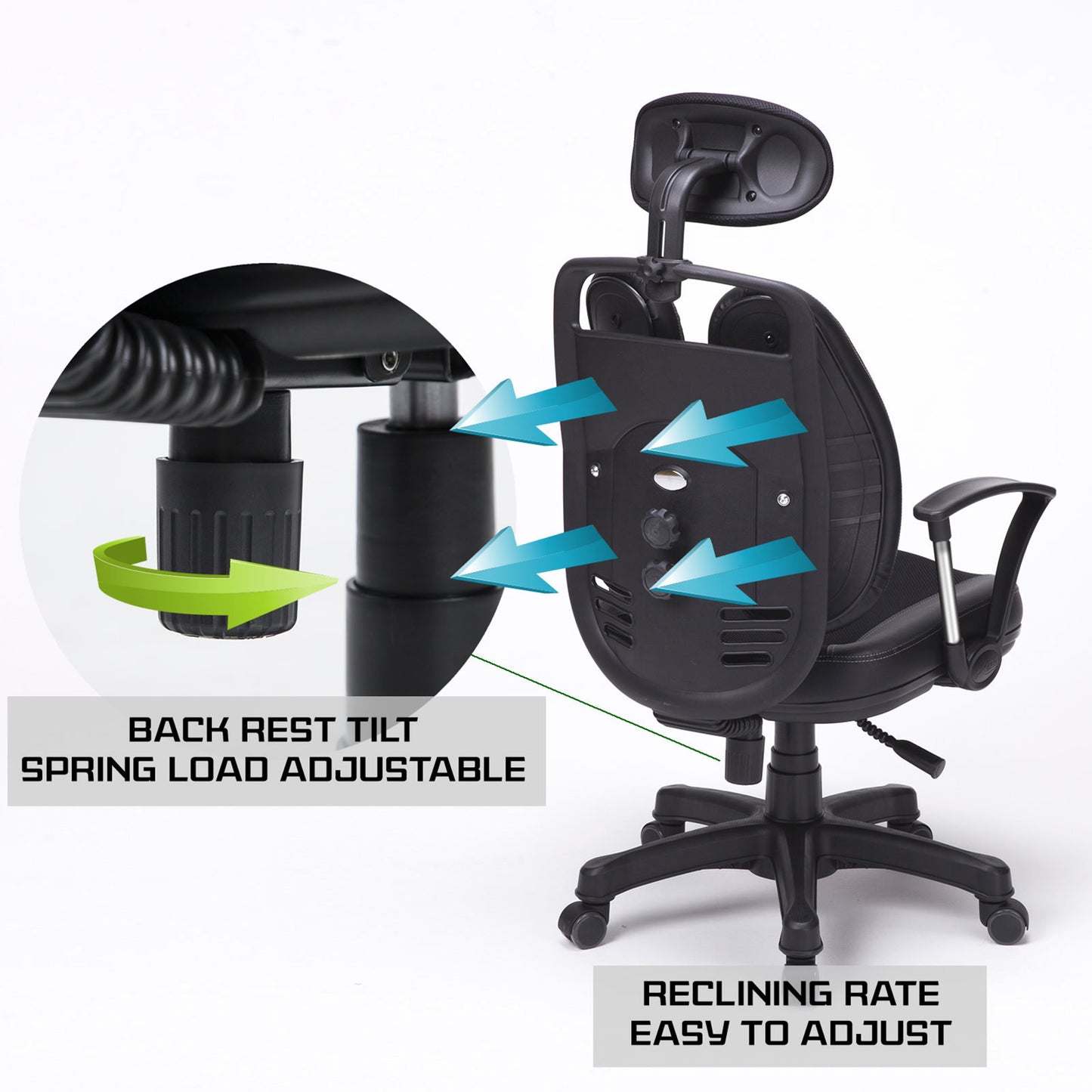 Korean Grey Office Chair Ergonomic SUPERB