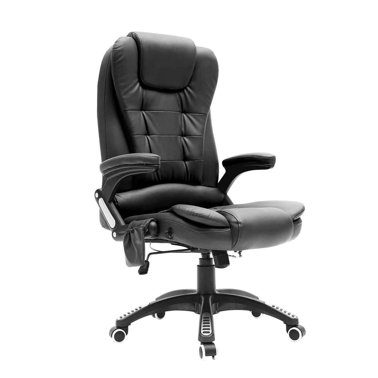 La Bella Black Massage 8 Point Vibration Heated Ergonomic Executive Office Chair