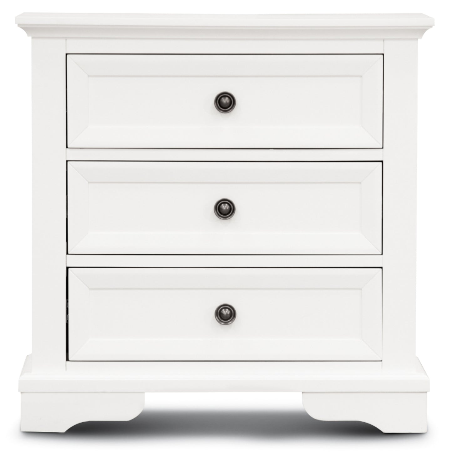 Celosia Bedside Table 3 Drawers Storage Cabinet Nightstand End Tables - White