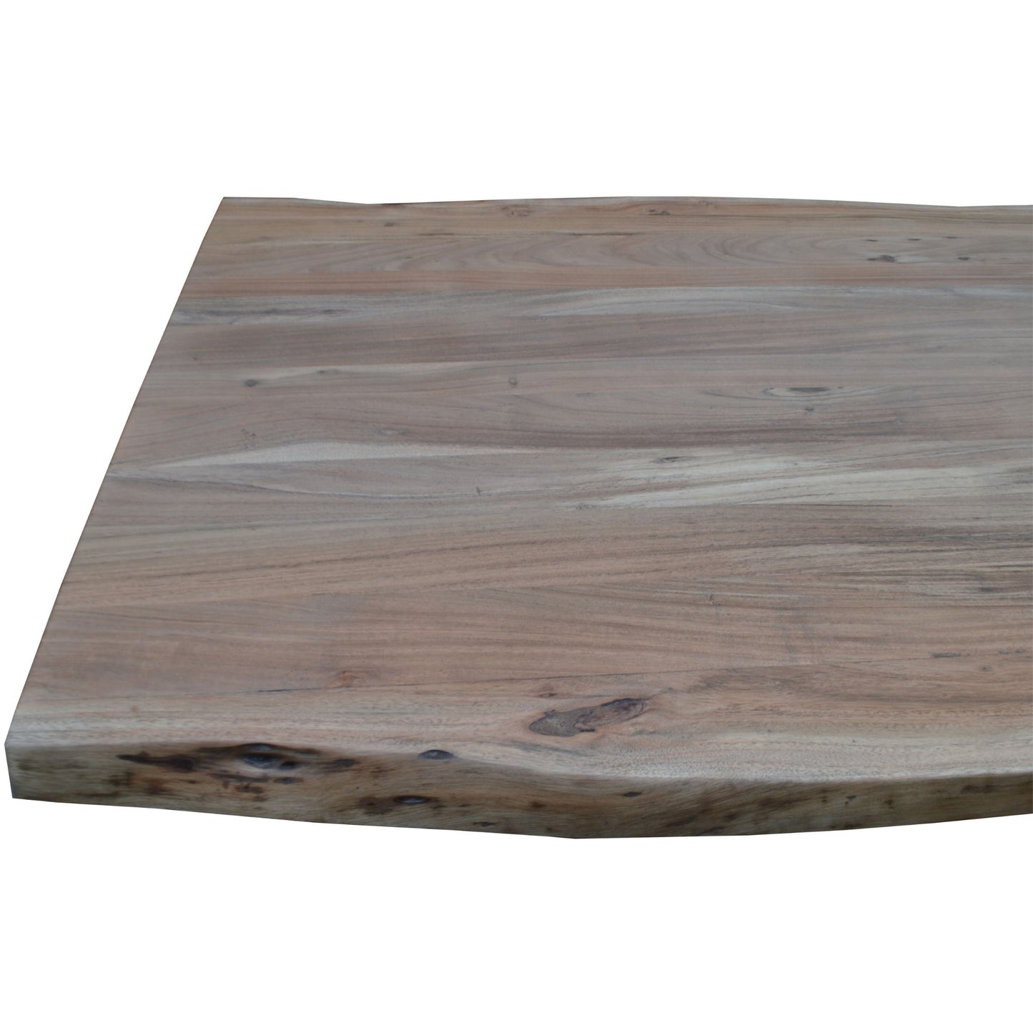 Lantana Coffee Table 130cm Live Edge Solid Acacia Timber Wood Metal Leg -Natural