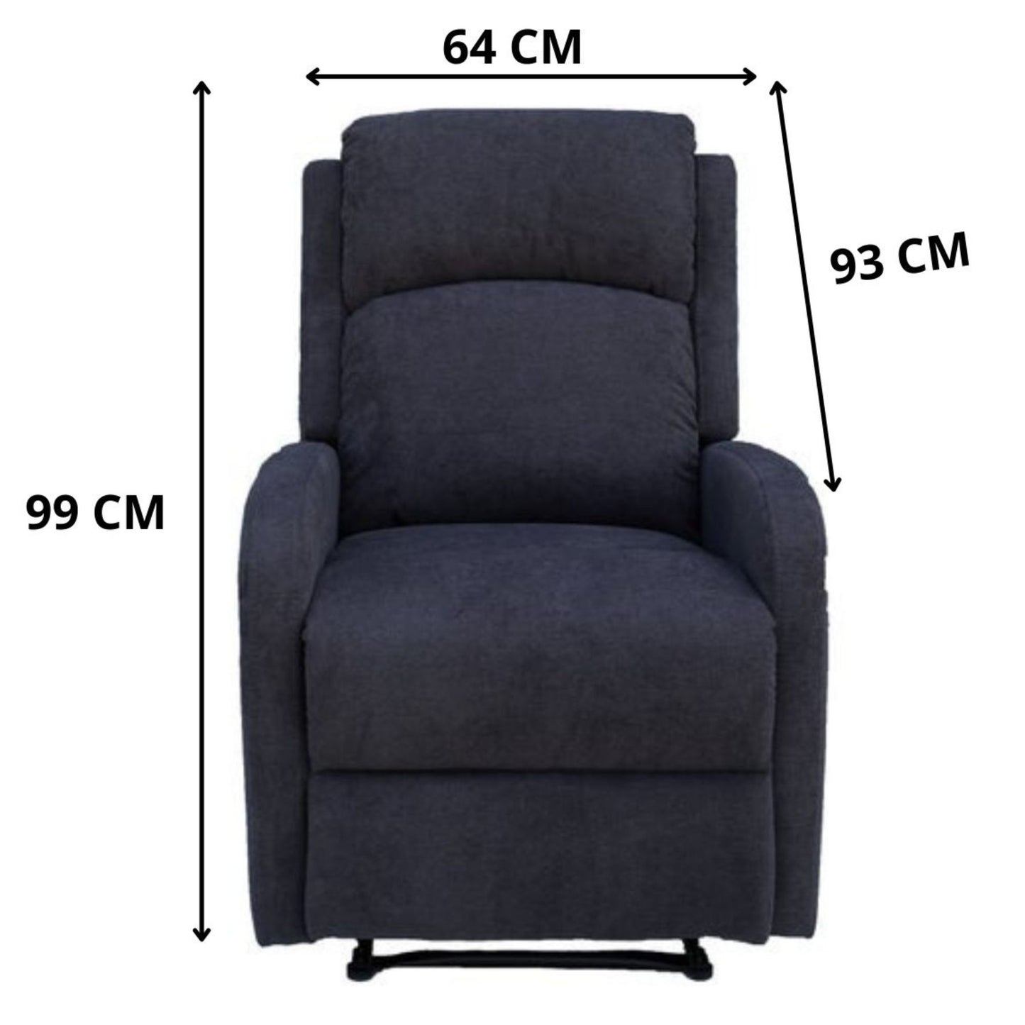 Maxcomfy Fabric Manual Recliner Lounge Arm Chair - Dark Grey