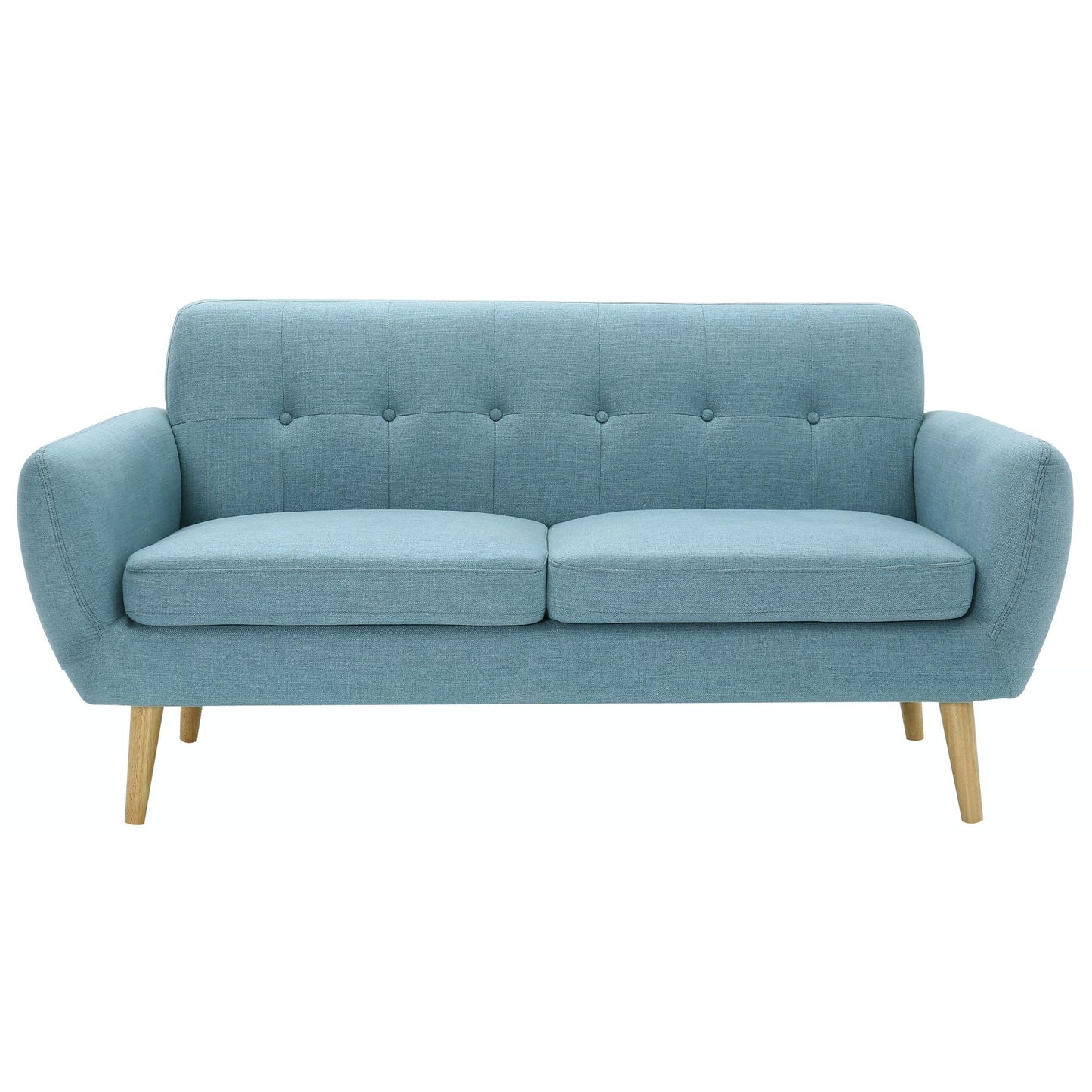 Dane 3 Seater Fabric Upholstered Sofa Lounge Couch - Blue