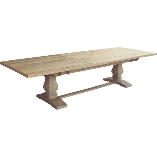 Gloriosa Dining Table 258-348cm Extendable Pedestal Mango Wood - Honey Wash