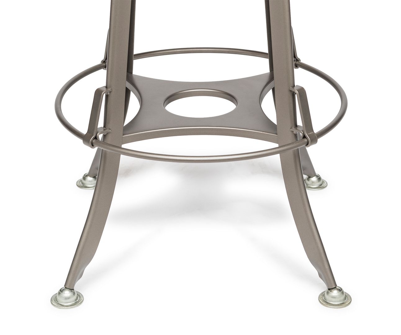 Industrial Height Adjustable Swivel Bar Stool with Oak Wood Top - Grey Finish