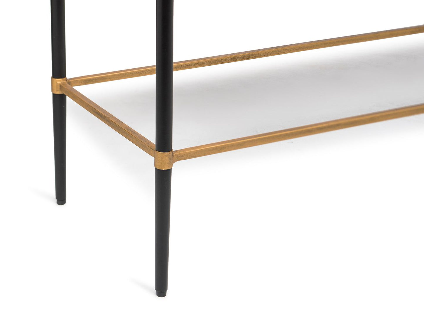 Gold Black Wooden Slim Hallway Console Table with Finial Legs