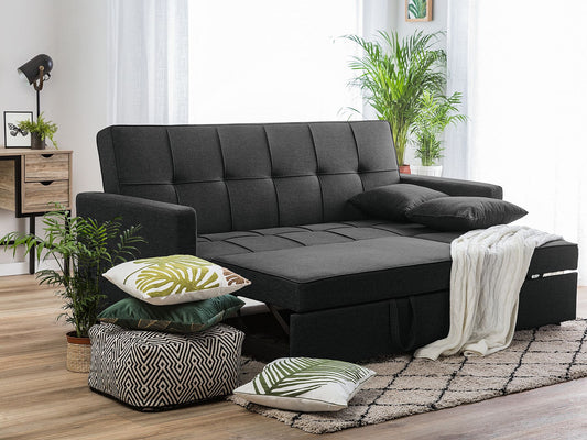 Hartford Sofa Bed - Multi-Functional W/ Pullout Chaise - Black