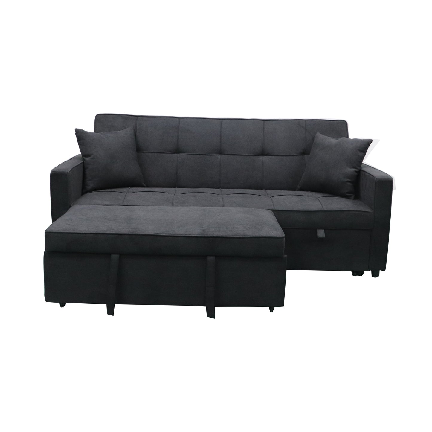 Hartford Sofa Bed - Multi-Functional W/ Pullout Chaise - Black