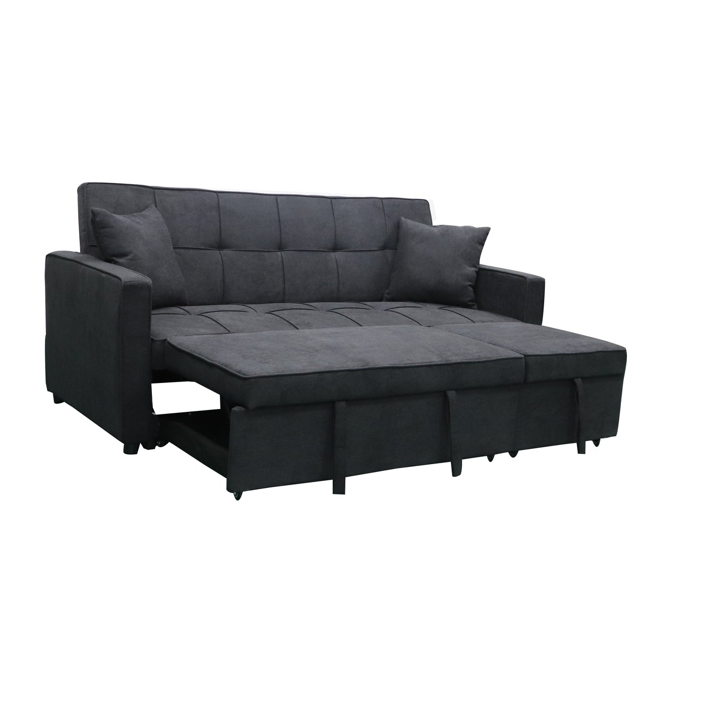 Hartford Sofa Bed - Multi-Functional W/ Pullout Chaise - Black