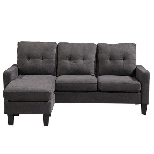 Oslo Sofa Couch Lounge Suite Reversible Corner 3 Seater Set - Dark Grey Linen