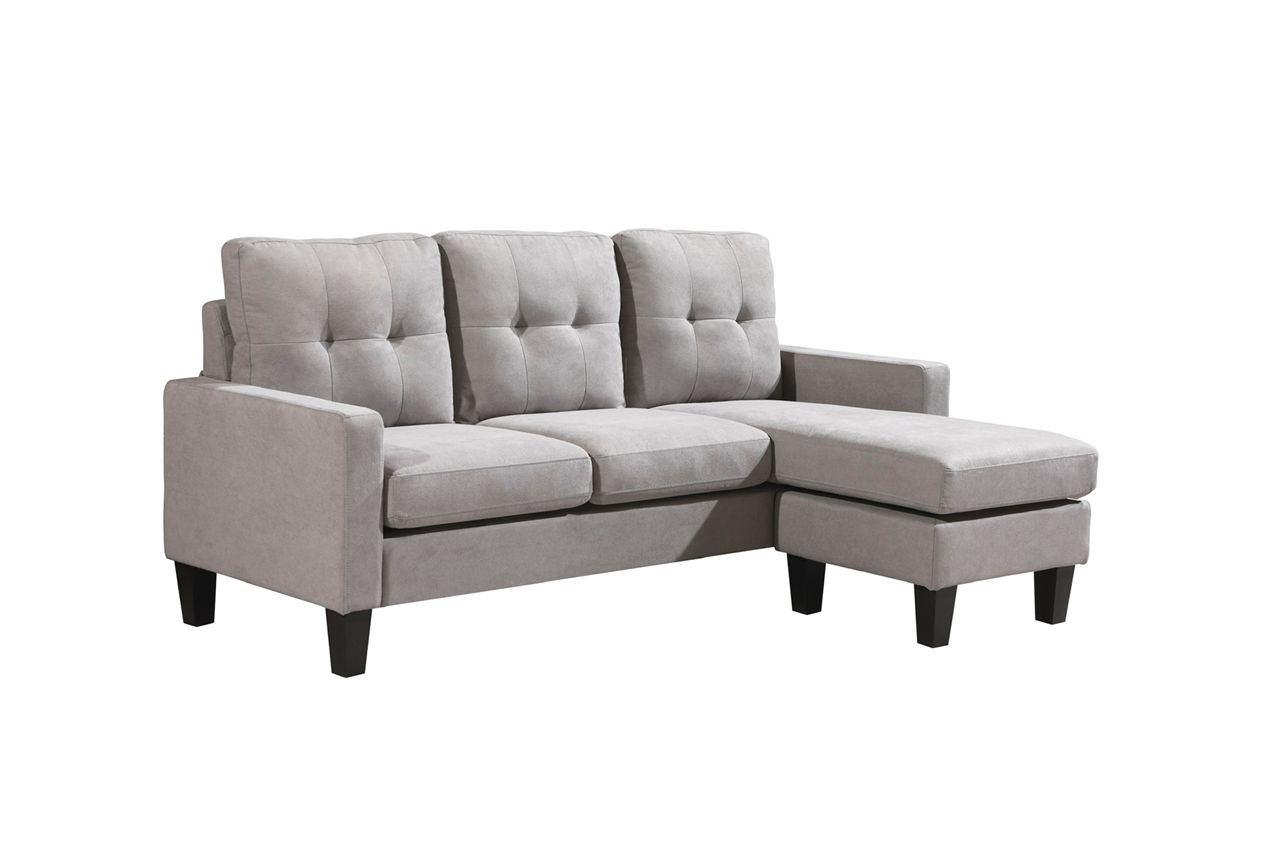 Oslo Sofa Couch Lounge Suite Reversible 3 Seater Set - Light Grey Linen