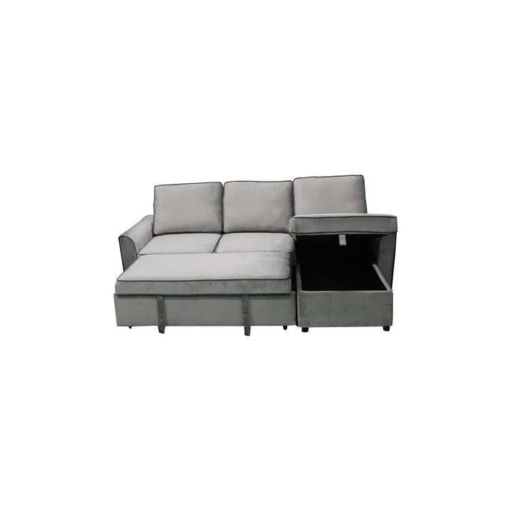 Santa-Fe Rev Sofa Bed 3 Seat Set Sect Couch Lounge With Piping - Light Grey