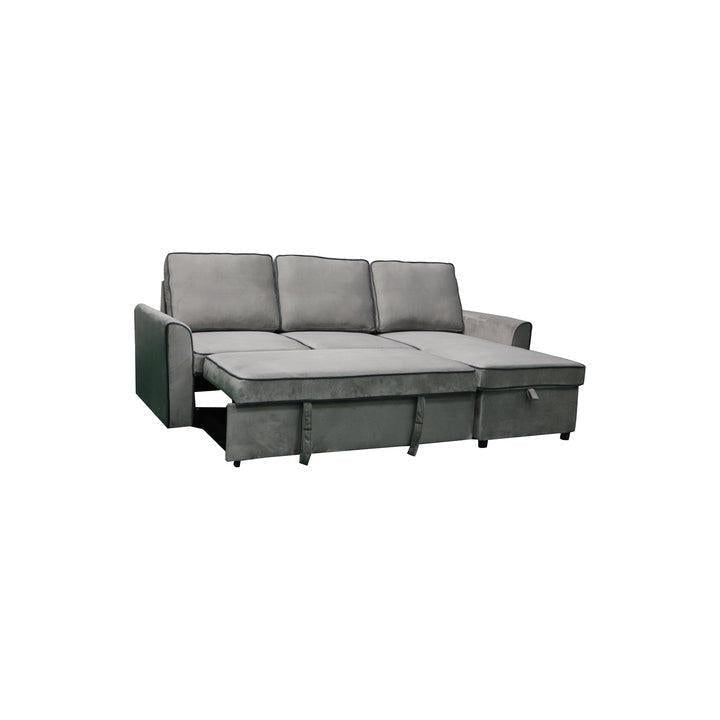 Santa-Fe Rev Sofa Bed 3 Seat Set Sect Couch Lounge With Piping - Light Grey