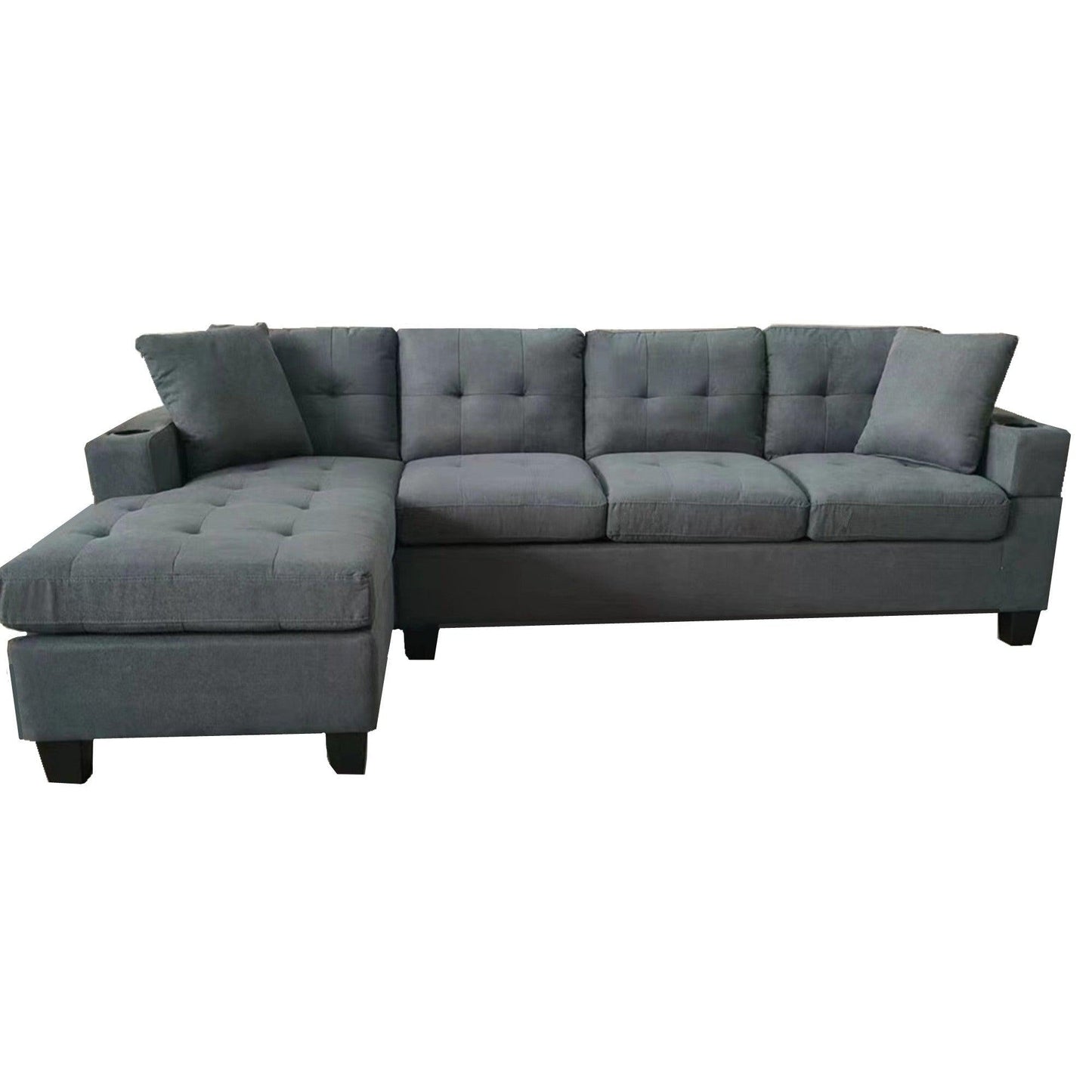 MONTANA REVERSIBLE SOFA COUCH SUITE MODULAR CORNER 4 SEATER SET SECTIONAL - DARK