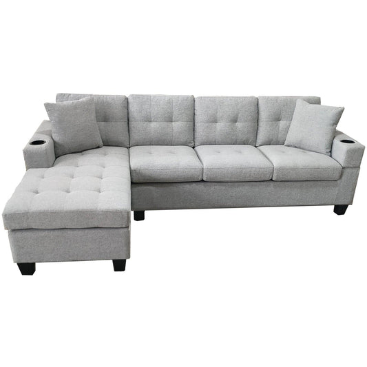 MONTANA REVERSIBLE SOFA COUCH SUITE MODULAR CORNER 4 SEATER SET SECTIONAL - LIGH