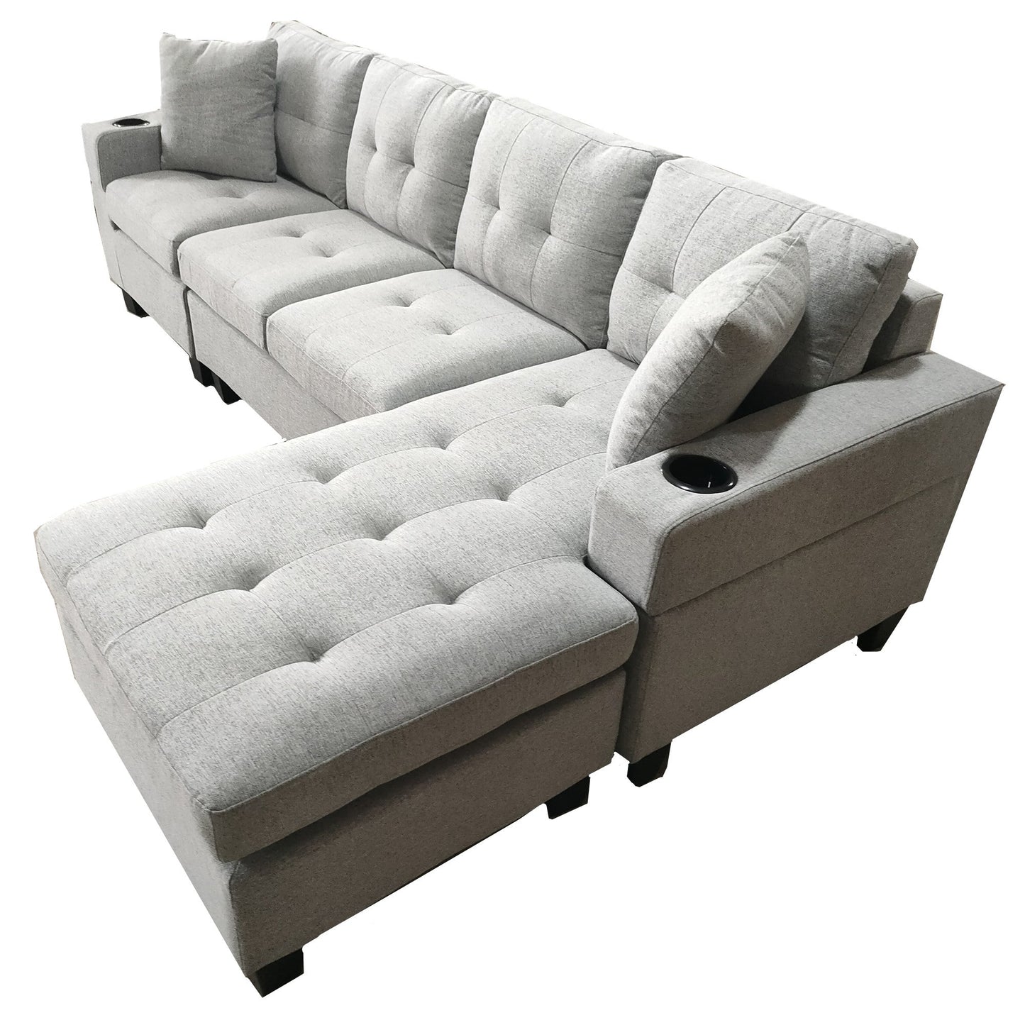 MONTANA REVERSIBLE SOFA COUCH SUITE MODULAR CORNER 4 SEATER SET SECTIONAL - LIGH
