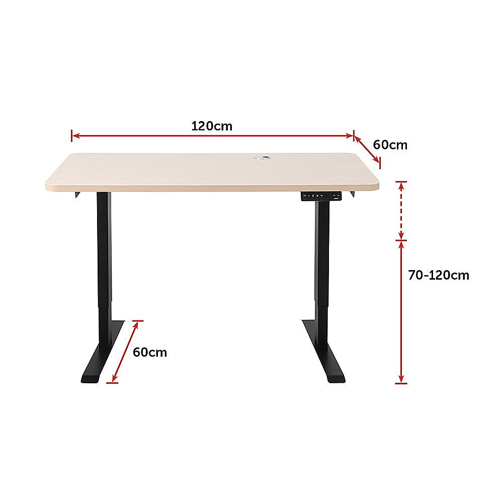 Palermo Standing Desk Sit Stand Height Adjustable Motorised 120cm Table Dual Motor