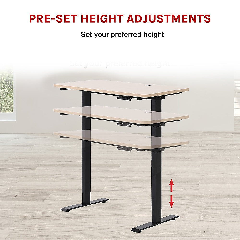 Palermo Standing Desk Sit Stand Height Adjustable Motorised 120cm Table Dual Motor