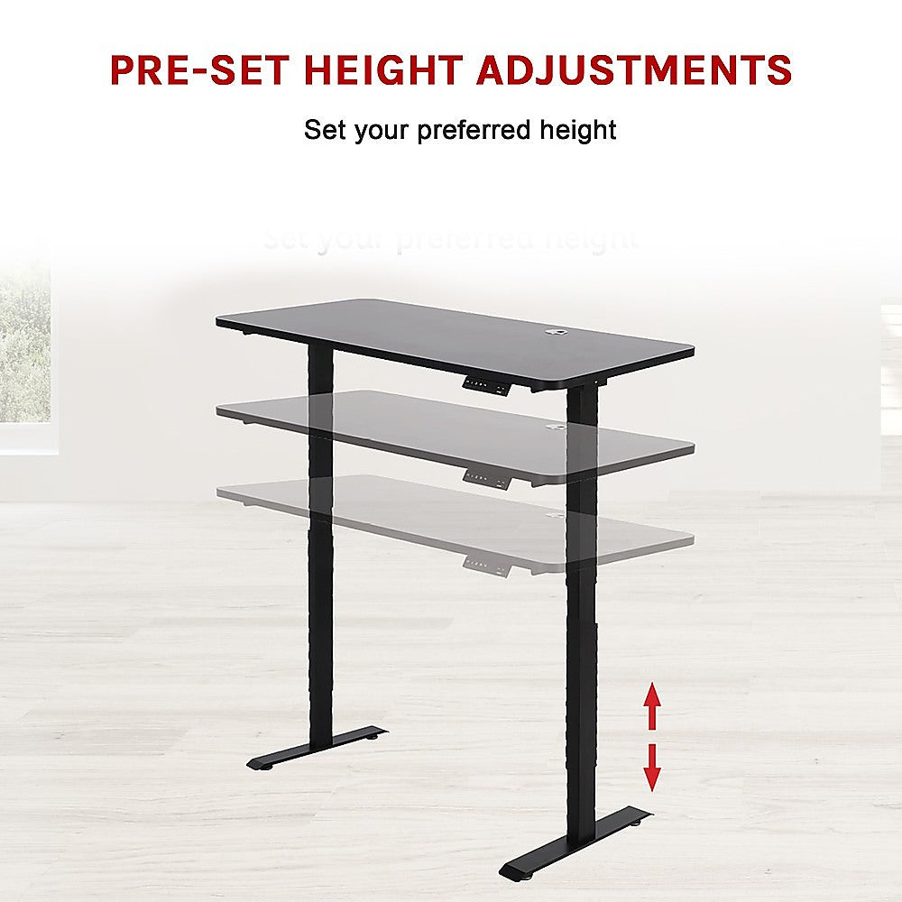 Palermo Standing Desk Sit Stand Height Adjustable Motorised 140cm Table Dual Motor