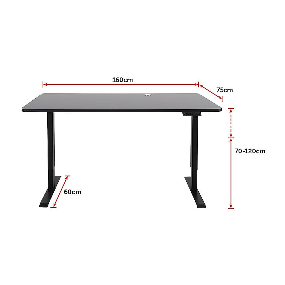 Palermo Standing Desk Sit Stand Height Adjustable Motorised 160cm Table Dual Motor