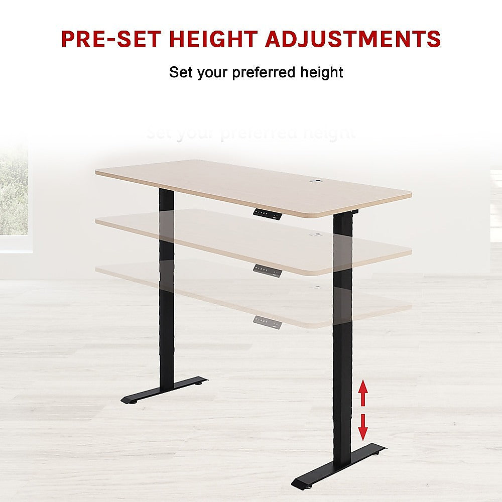 Palermo Standing Desk Sit Stand Height Adjustable Motorised 160cm Table Dual Motor