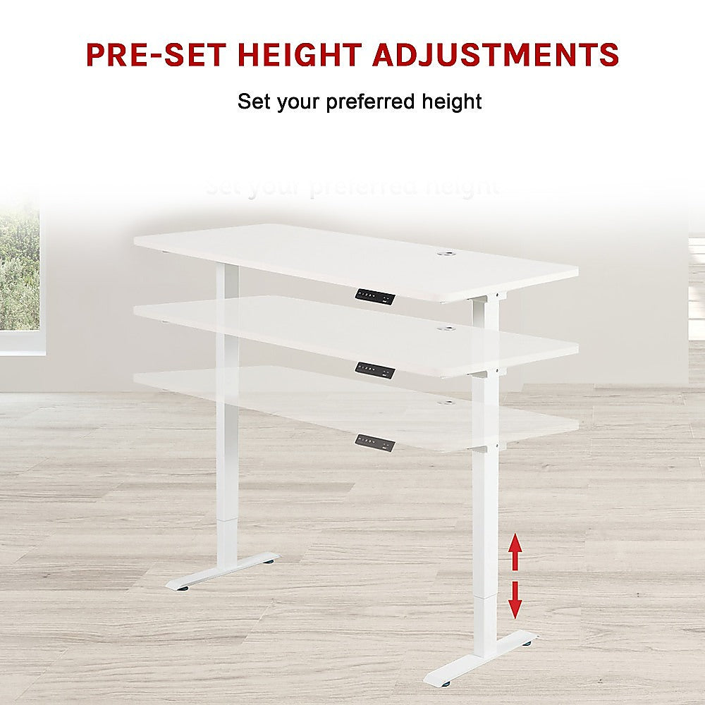 Palermo Standing Desk Sit Stand Height Adjustable Motorised 140cm Table Dual Motor