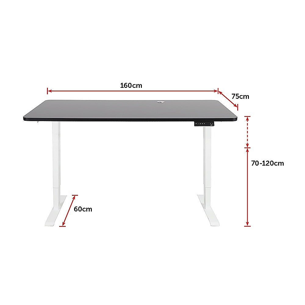 Palermo Standing Desk Sit Stand Height Adjustable Motorised 160cm Table Dual Motor