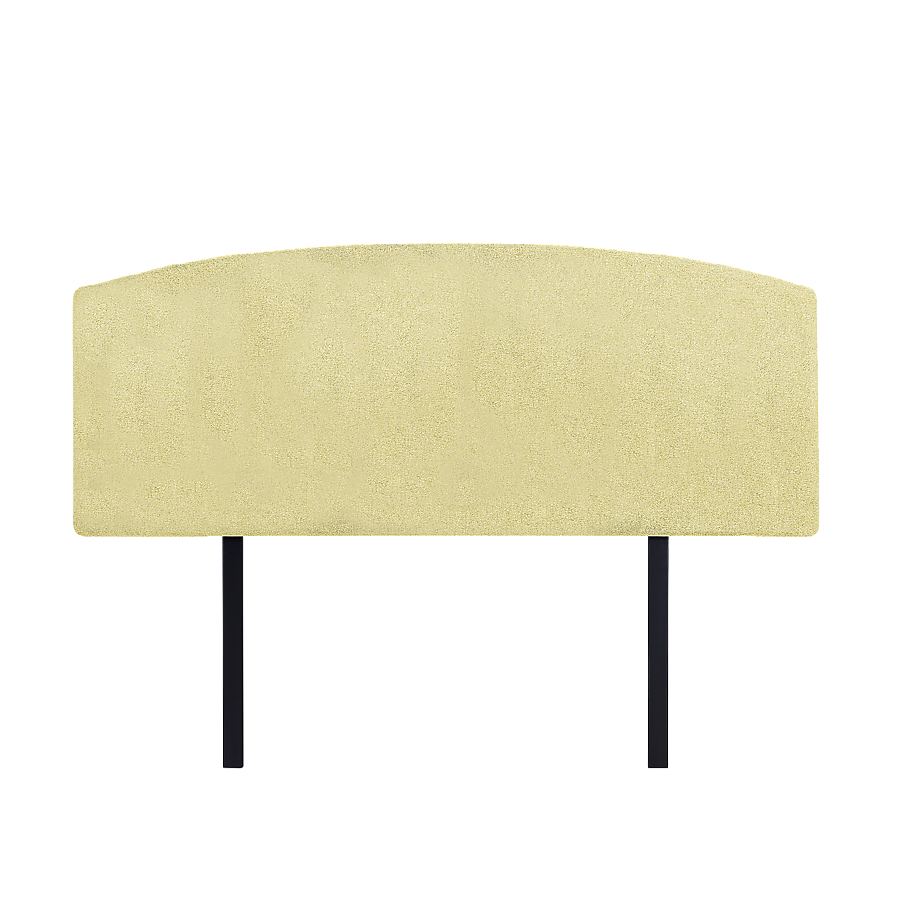 Linen Fabric Double Bed Curved Headboard Bedhead - Sulfur Yellow