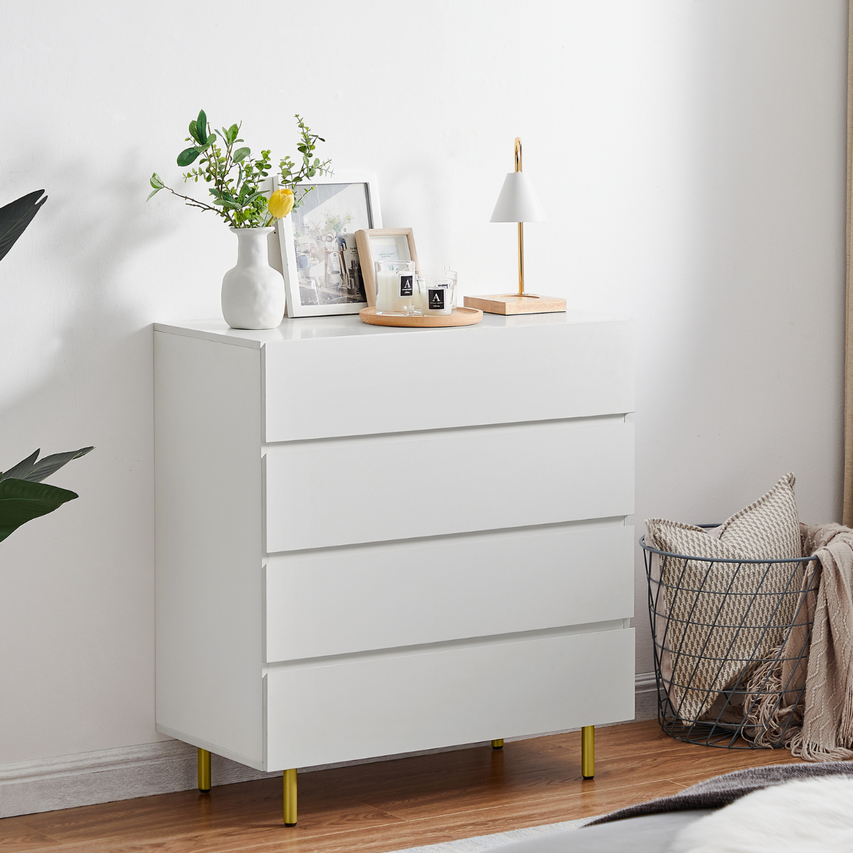 Kori White 4 Chest of Drawers